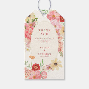 Etiqueta Para Presente Casamento com manteiga floral de Watercolor - graç