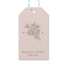 Casamento com Monograma Botânico em Rosa Corado