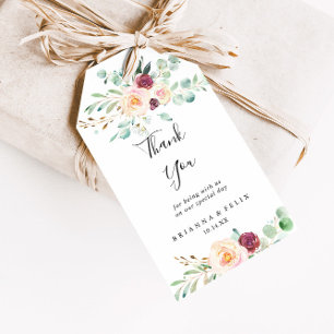 Etiqueta Para Presente Casamento Contemporâneo Eucalyptus Floral Obrigad