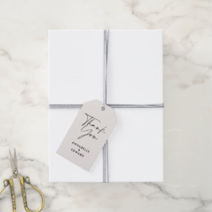 Etiqueta Para Presente Casamento contemporâneo minimal preto creme modern