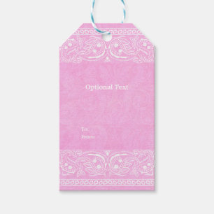 Etiqueta Para Presente Casamento Country Western de Renda Rosa Rústica