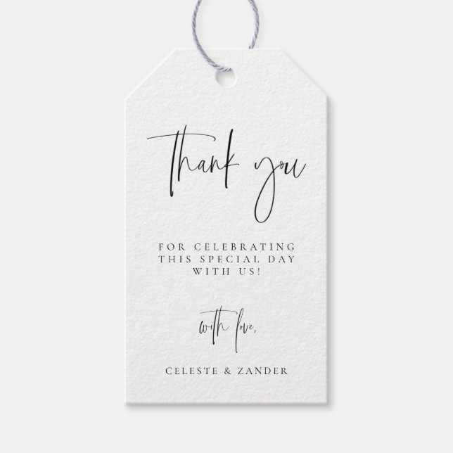 Etiqueta Para Presente Casamento Da Fase Da Lua Gilded Obrigado (Frente)