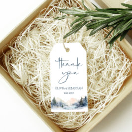 Etiqueta Para Presente Casamento da Floresta de Inverno Rustic Woodland O