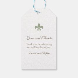 Etiqueta Para Presente Casamento da Regency Green French Fleur de Lis Mer
