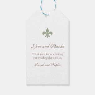 Etiqueta Para Presente Casamento da Regency Green French Fleur de Lis Mer