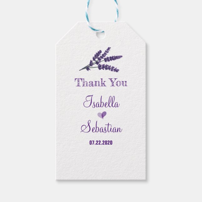 Etiqueta Para Presente Casamento das Flores Elegantes Lilac Obrigado (Frente)