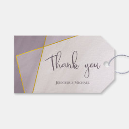 Etiqueta Para Presente casamento de ameixa moderna de ouro