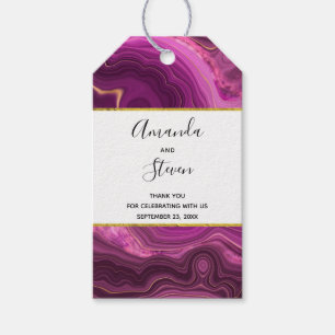 Etiqueta Para Presente Casamento De Ametista Roxo E De Agato De Abstrato