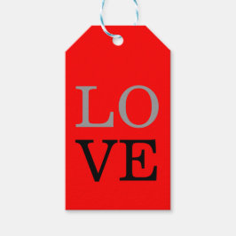 Etiqueta Para Presente Casamento de Amor com Fundo Vermelho cinza