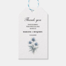Casamento de Aquarela Floral Escocesa Cardo Azul