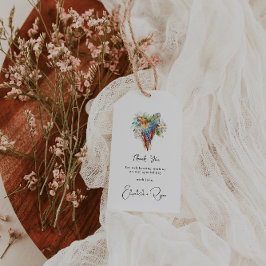 Etiqueta Para Presente Casamento de Arara Tropical Obrigado