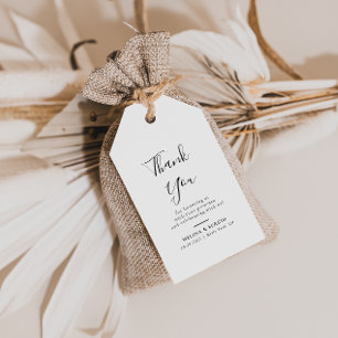 Etiqueta Para Presente Casamento De Caligrafia Minimalista Elegante Obrig
