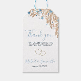 Etiqueta Para Presente Casamento de Campos Pó Azul Campo