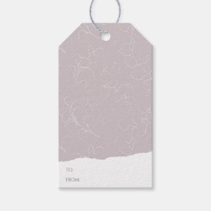 Etiqueta Para Presente Casamento de Chá de panela Floral Branco Elegante