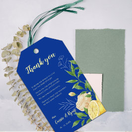 Etiqueta Para Presente Casamento de Chic Floral Lemon Citrus Obrigado Men