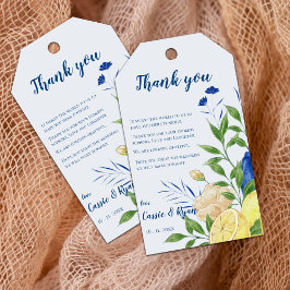 Etiqueta Para Presente Casamento de Chic Floral Lemon Citrus Obrigado Men