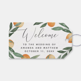 Etiqueta Para Presente Casamento de citros de aquarela. Boas-vindas do Ja
