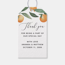 Etiqueta Para Presente Casamento de citros de aquarela. Obrigado floral d