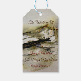 Etiqueta Para Presente Casamento de Cor d'água do outono de Abstrato mode