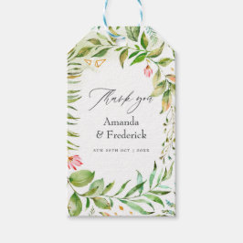 Etiqueta Para Presente Casamento de Cristal de Greenery de Watercolor