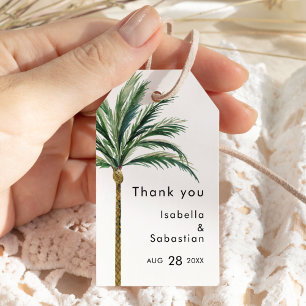 Etiqueta Para Presente Casamento De Destino Da Palm Tree Obrigado Tag De