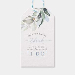 Etiqueta Para Presente Casamento De Dusty Blue Greenery Obrigado Marques