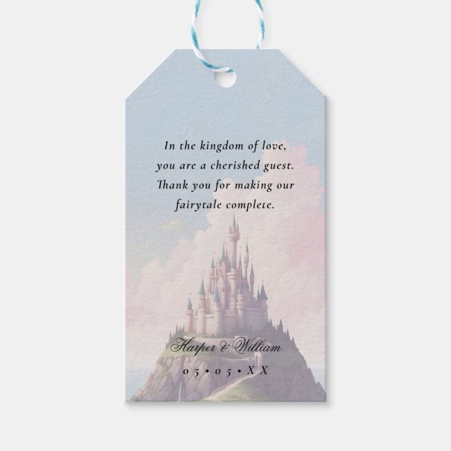 Etiqueta Para Presente Casamento de fairytale lovebird (Frente)