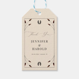 Etiqueta Para Presente Casamento de Fazenda Ranch Boho Ferradura Ocidenta