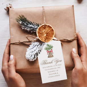 Etiqueta Para Presente Casamento de Feriado Minimalista de natais vintage