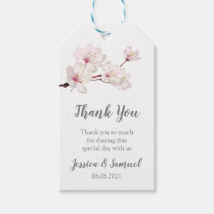 Etiqueta Para Presente Casamento De Flor De Cerejeira Com Sakura Obrigado