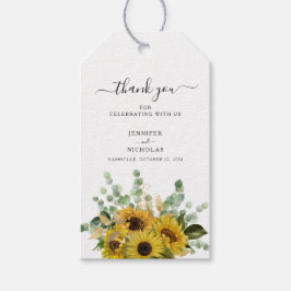 Etiqueta Para Presente Casamento de Floral Sunflower Elegante