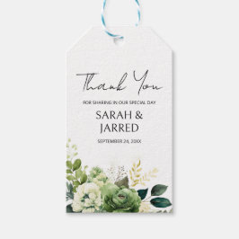 Etiqueta Para Presente Casamento de Flores e Folhagens