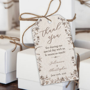 Etiqueta Para Presente Casamento de Flores Silvestres Rústicas Elegantes
