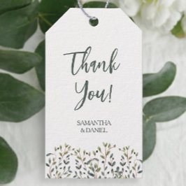 Etiqueta Para Presente Casamento de Folhas de Aquarela