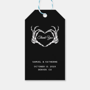 Etiqueta Para Presente Casamento de Halloween do Esqueleto Romântico Góti