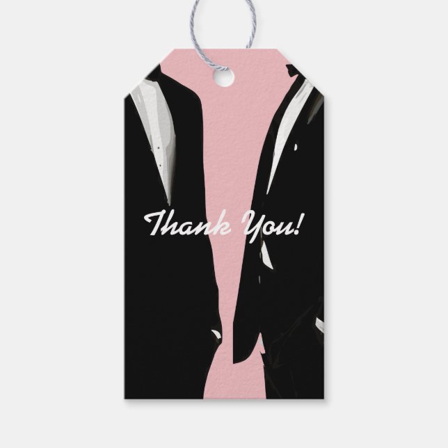 Etiqueta Para Presente Casamento de Homens Gay Modernos Elegantes (Frente)