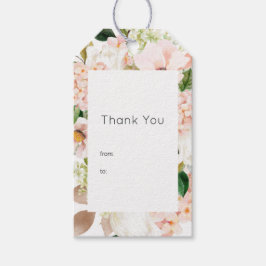 Etiqueta Para Presente Casamento de Hydrangea Floral Cor-de-Rosa-Esbranqu