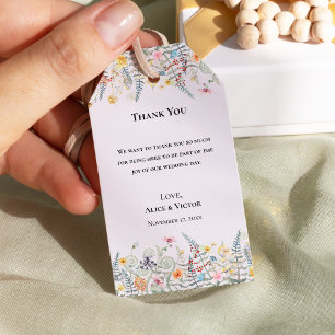 Etiqueta Para Presente Casamento de Lavanda Simples de Flor Selvagem Fern