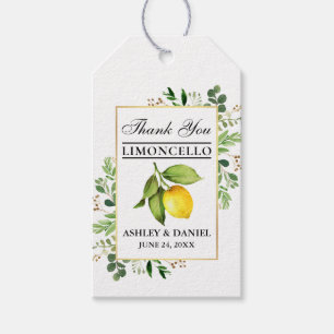 Etiqueta Para Presente Casamento de Limão Dourado Limoncello