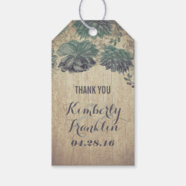 Etiqueta Para Presente Casamento De Madeira Rustic Succulents