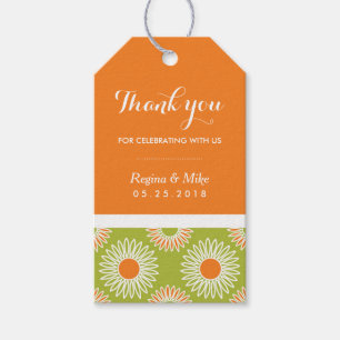 Etiqueta Para Presente Casamento de marca de presentes de girassol laranj