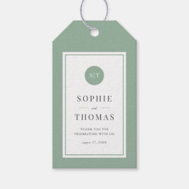 Etiqueta Para Presente Casamento de Monograma Clássico de Cor Editável