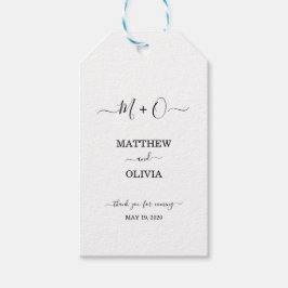 Etiqueta Para Presente Casamento de Monograma Elegante Moderno