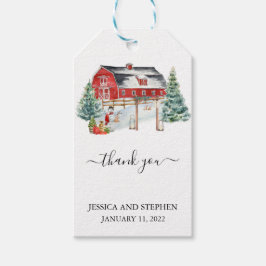 Etiqueta Para Presente Casamento de Natal do Barn de inverno Obrigado