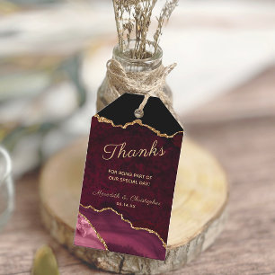 Etiqueta Para Presente Casamento de Obrigados Dourados do Agate Geode