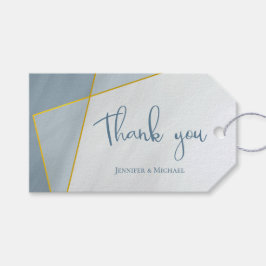 Etiqueta Para Presente casamento de ouro moderno e azul