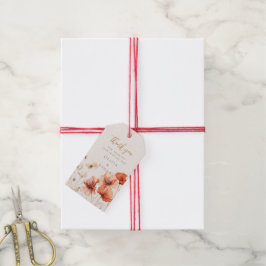 Etiqueta Para Presente Casamento de papagaios e flores selvagens