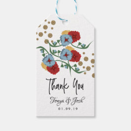 Etiqueta Para Presente Casamento de Pontos Festivos Faux Floral Mexicano