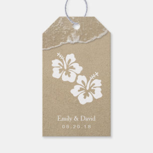 Etiqueta Para Presente Casamento de praia havaiano do hibiscus