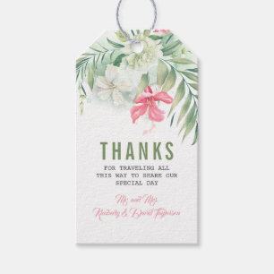 Etiqueta Para Presente Casamento de praia tropical das flores